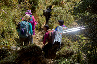 Women-porters of roof parts to Lunana