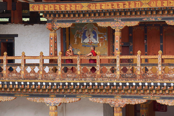 Two monks in Punakha Dzong